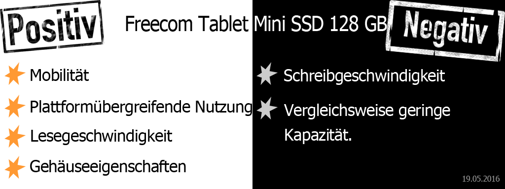 Freecom Tablet Mini SSD Pro und Contra
